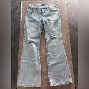 Aeropostale Light Blue Distressed Flare Jeans